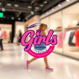 A vibrant and contemporary logo design specifically crafted for a girl's clothing line