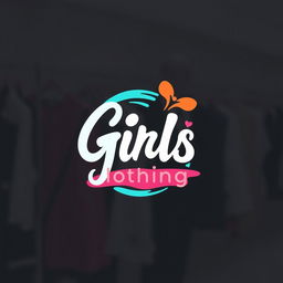 A vibrant and contemporary logo design specifically crafted for a girl's clothing line