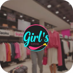 A vibrant and contemporary logo design specifically crafted for a girl's clothing line