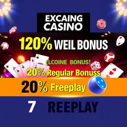 An exciting casino promotion banner with a striking and colorful design