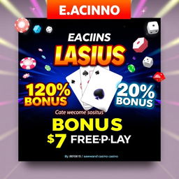 An exciting casino promotion banner with a striking and colorful design