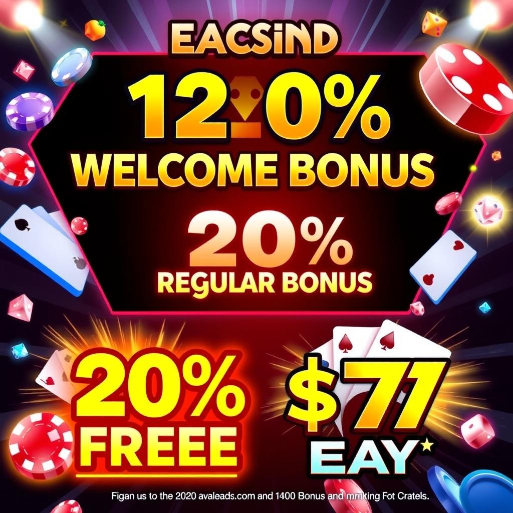 An exciting casino promotion banner with a striking and colorful design