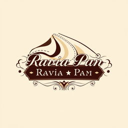 An exquisite logo design for the company "Ravia Pan", incorporating elements related to clothing with a Parisian influence