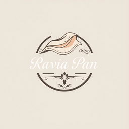 An exquisite logo design for the company "Ravia Pan", incorporating elements related to clothing with a Parisian influence