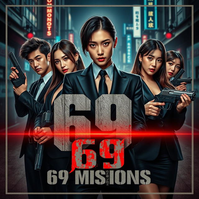 An intense and gripping movie poster for '69 MISSIONS'