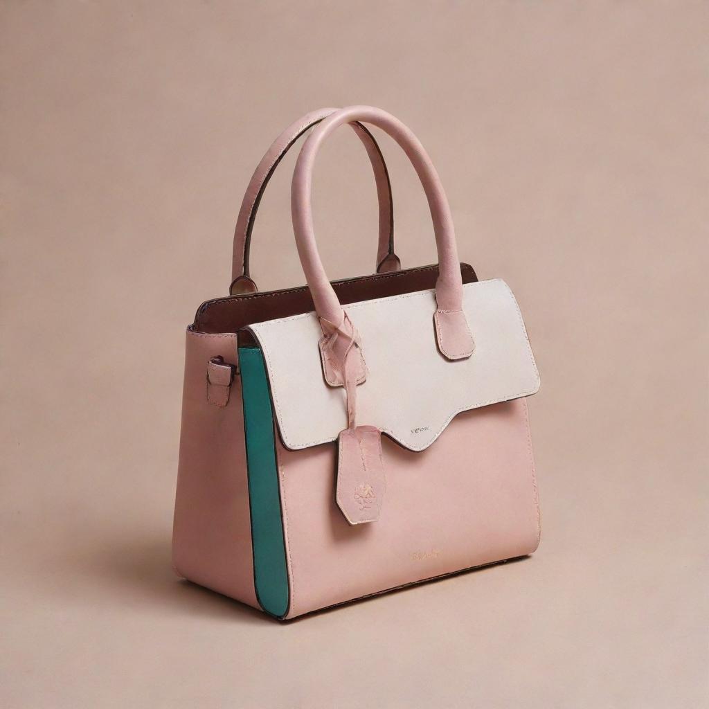 Create a character that isn't human but takes on the form of a handbag, infused with elements of personality and charm.