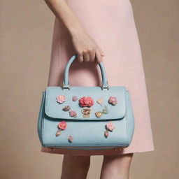 Create a character that isn't human but takes on the form of a handbag, infused with elements of personality and charm.