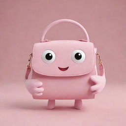 Create a super endearing image of a handbag character, featuring multiple cute hands and feet, aiming for the ultimate level of cuteness and charm.