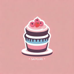 A vibrant and enticing logo for a cake shop with playful font and a stylized cake illustration.