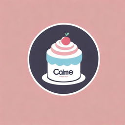 A vibrant and enticing logo for a cake shop with playful font and a stylized cake illustration.