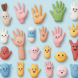 Illustrate an assortment of everyday objects animated into ultra-cute cartoon characters, each with multiple adorable hands and feet, enhancing the charm to maximum cuteness.