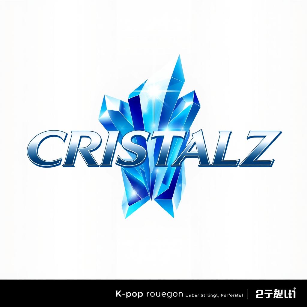 A sleek and modern logo design for a K-pop group, featuring the word "CRISTALZ" prominently displayed