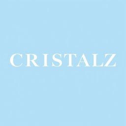 A sleek and modern logo design for a K-pop group, featuring the word "CRISTALZ" prominently displayed in a soft, elegant font