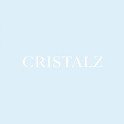 A sleek and modern logo design for a K-pop group, featuring the word "CRISTALZ" prominently displayed in a soft, elegant font