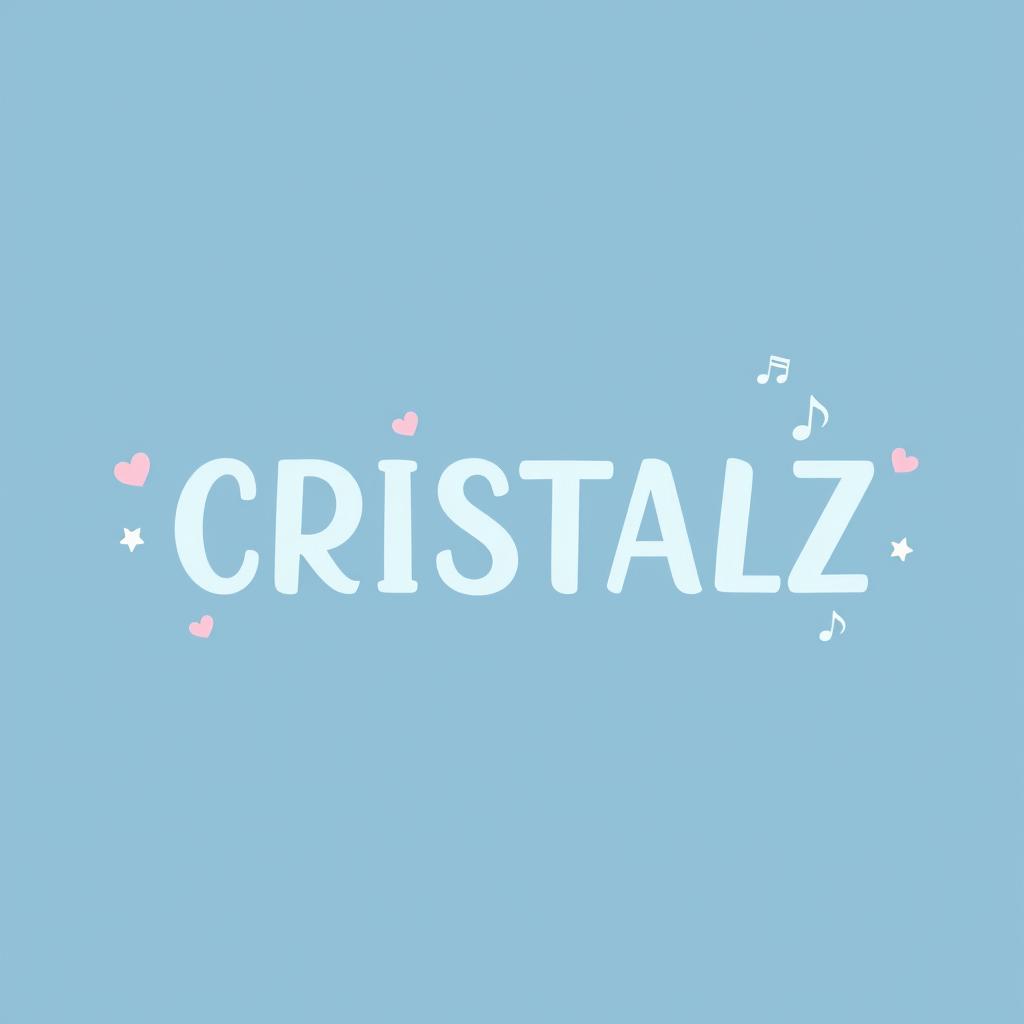 A charming and modern logo design for a K-pop group, featuring the word "CRISTALZ" prominently displayed in a soft, elegant font