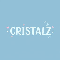 A charming and modern logo design for a K-pop group, featuring the word "CRISTALZ" prominently displayed in a soft, elegant font