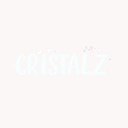 A charming and modern logo design for a K-pop group, featuring the word "CRISTALZ" prominently displayed in a soft, elegant font