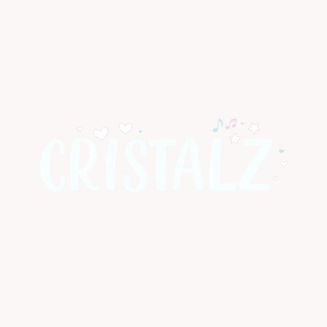 A charming and modern logo design for a K-pop group, featuring the word "CRISTALZ" prominently displayed in a soft, elegant font