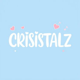 A charming and modern logo design for a K-pop group, featuring the word "CRISTALZ" prominently displayed in a soft, elegant font