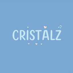 A charming and modern logo design for a K-pop group, featuring the word "CRISTALZ" prominently displayed in a soft, elegant font