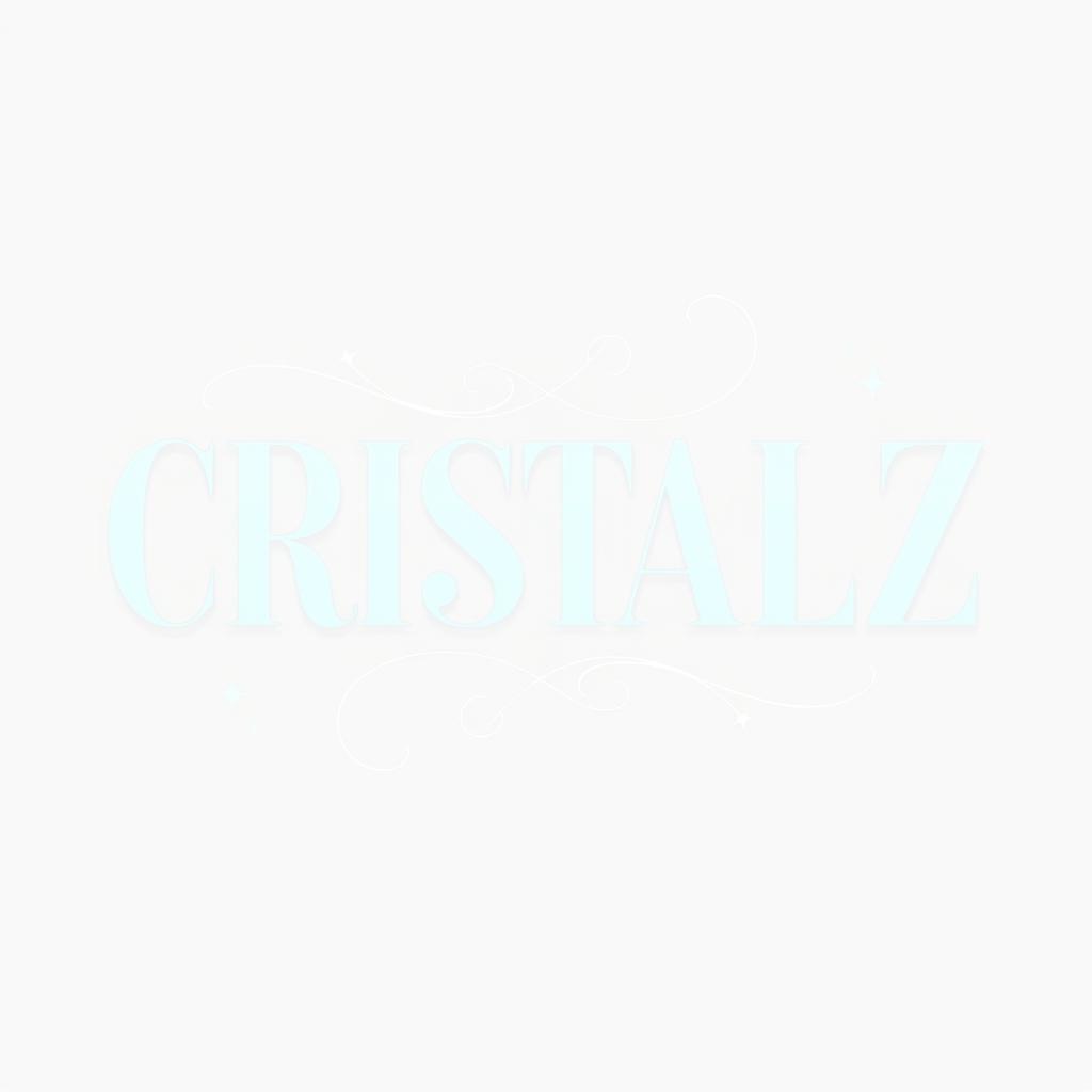 A captivating and contemporary logo design for a K-pop group, featuring the word "CRISTALZ" prominently in a soft, delicate font