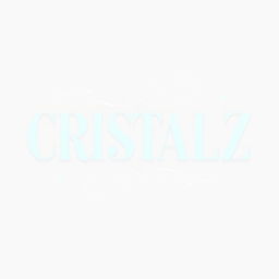 A captivating and contemporary logo design for a K-pop group, featuring the word "CRISTALZ" prominently in a soft, delicate font