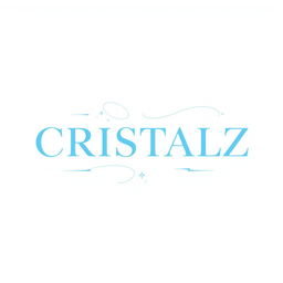 A captivating and contemporary logo design for a K-pop group, featuring the word "CRISTALZ" prominently in a soft, delicate font