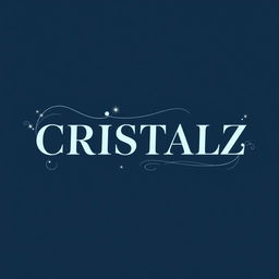 A captivating and contemporary logo design for a K-pop group, featuring the word "CRISTALZ" prominently in a soft, delicate font