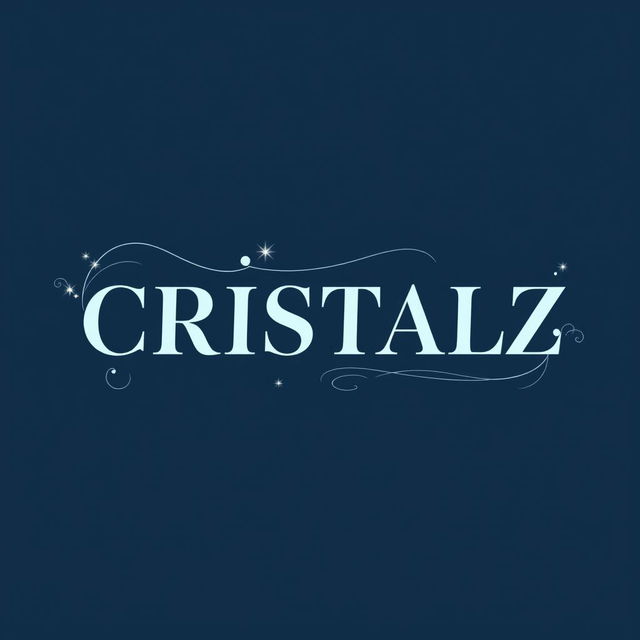 A captivating and contemporary logo design for a K-pop group, featuring the word "CRISTALZ" prominently in a soft, delicate font