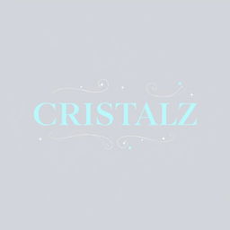 A captivating and contemporary logo design for a K-pop group, featuring the word "CRISTALZ" prominently in a soft, delicate font