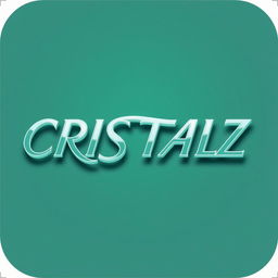 A stylish and impactful logo design for a K-pop group, featuring the word "CRISTALZ" prominently in a twisted and elegant font