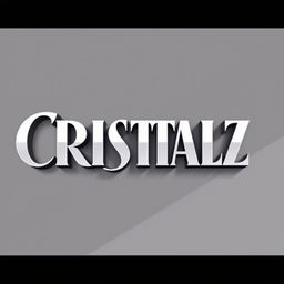 A stylish and impactful logo design for a K-pop group, featuring the word "CRISTALZ" prominently in a twisted and elegant font