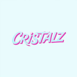 A vibrant and stylish logo design for a K-pop group, featuring the word "CRISTALZ" prominently in a twisted and elegant font