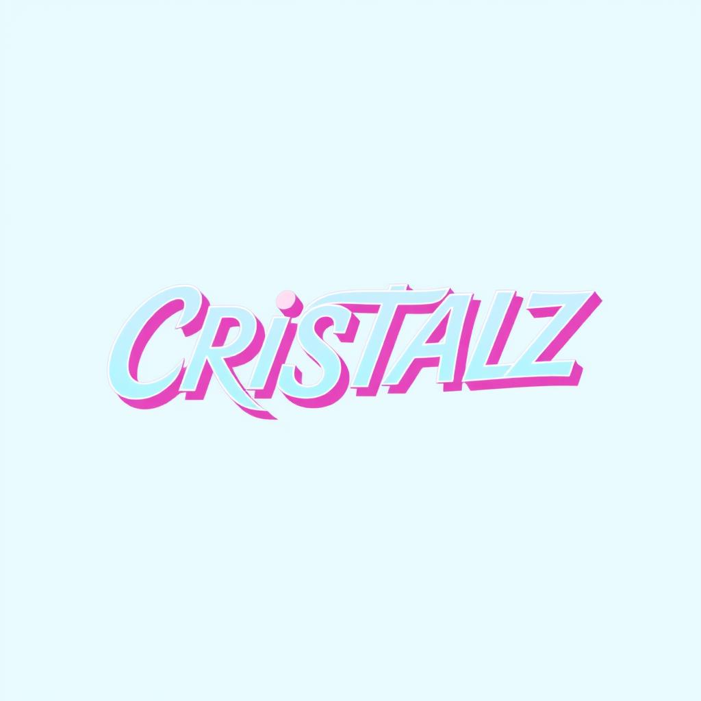 A vibrant and stylish logo design for a K-pop group, featuring the word "CRISTALZ" prominently in a twisted and elegant font