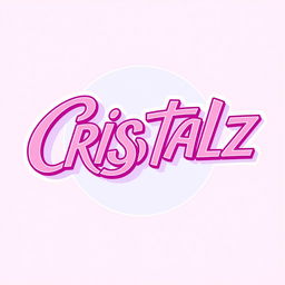 A vibrant and stylish logo design for a K-pop group, featuring the word "CRISTALZ" prominently in a twisted and elegant font