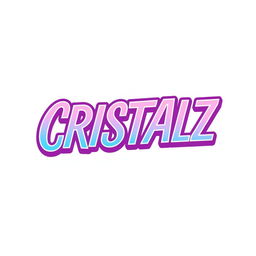 A vibrant and stylish logo design for a K-pop group, featuring the word "CRISTALZ" prominently in a twisted and elegant font