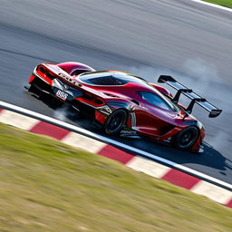 A remarkable fusion of LaFerrari, Corvette C8 Z06, and Cadillac V-LMDh WEC Hypercar navigating an apex on a race track