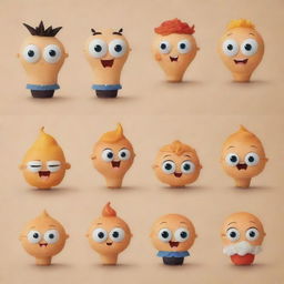 Generate cartoon characters from different everyday items, each turned into an adorable and lovable character with endearing qualities.