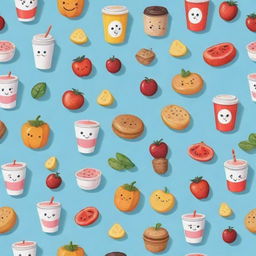 Create an illustration of everyday items transformed into exceptionally cute cartoon characters, each resonating with charm and whimsy.