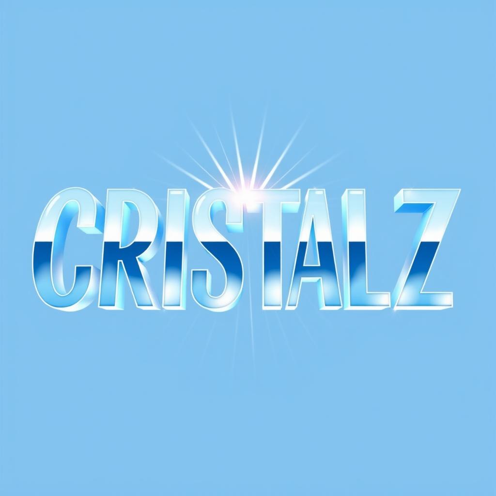 A logo design for a Kpop group featuring the large, bold writing "CRISTALZ" with elegant font