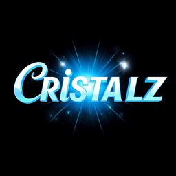 A logo design for a Kpop group featuring the large, bold writing "CRISTALZ" with elegant font