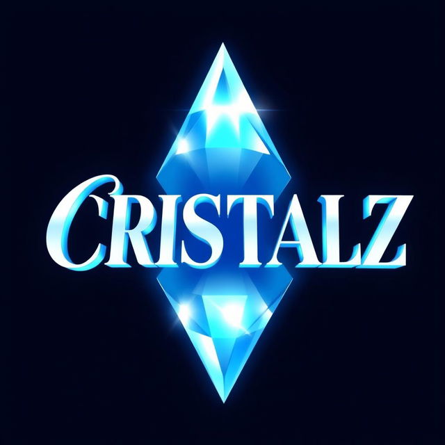 A logo design for a Kpop group featuring the large, bold writing "CRISTALZ" with elegant font