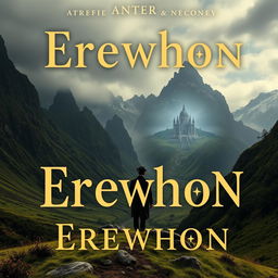 Design a book cover for the anti-Utopian novel "Erewhon" set in 1872 in the South Island of New Zealand