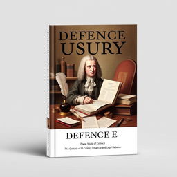 Design a book cover for 'Defence of Usury', capturing the essence of 18th-century financial and legal debates