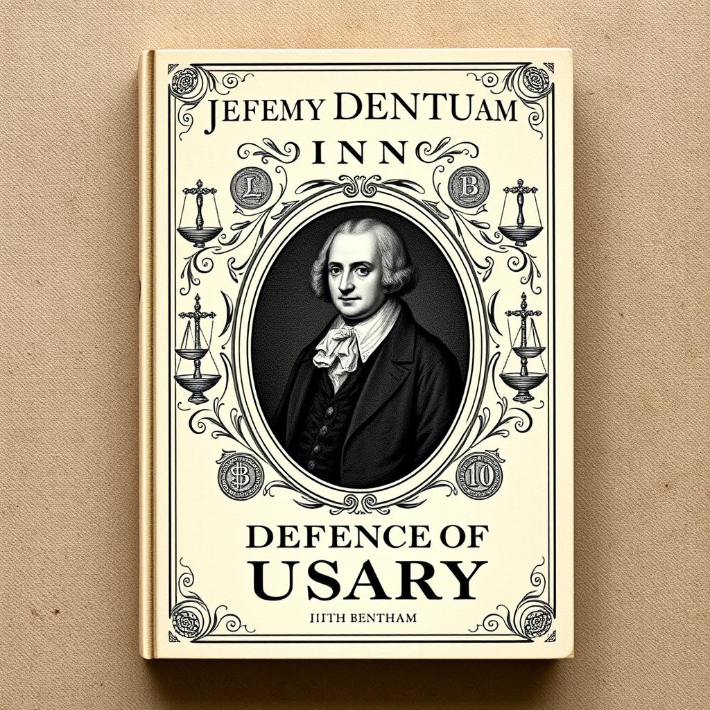 Create a book cover for Jeremy Bentham's 'Defence of Usury'