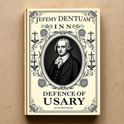 Create a book cover for Jeremy Bentham's 'Defence of Usury'