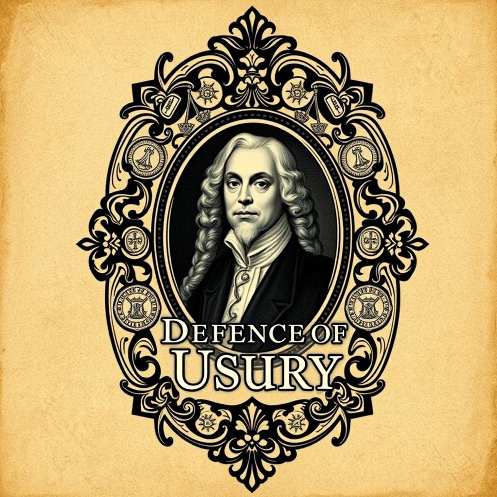 Create a book cover for Jeremy Bentham's 'Defence of Usury'