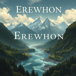 Design a book cover for the anti-Utopian novel "Erewhon," set in 1872 on the South Island of New Zealand