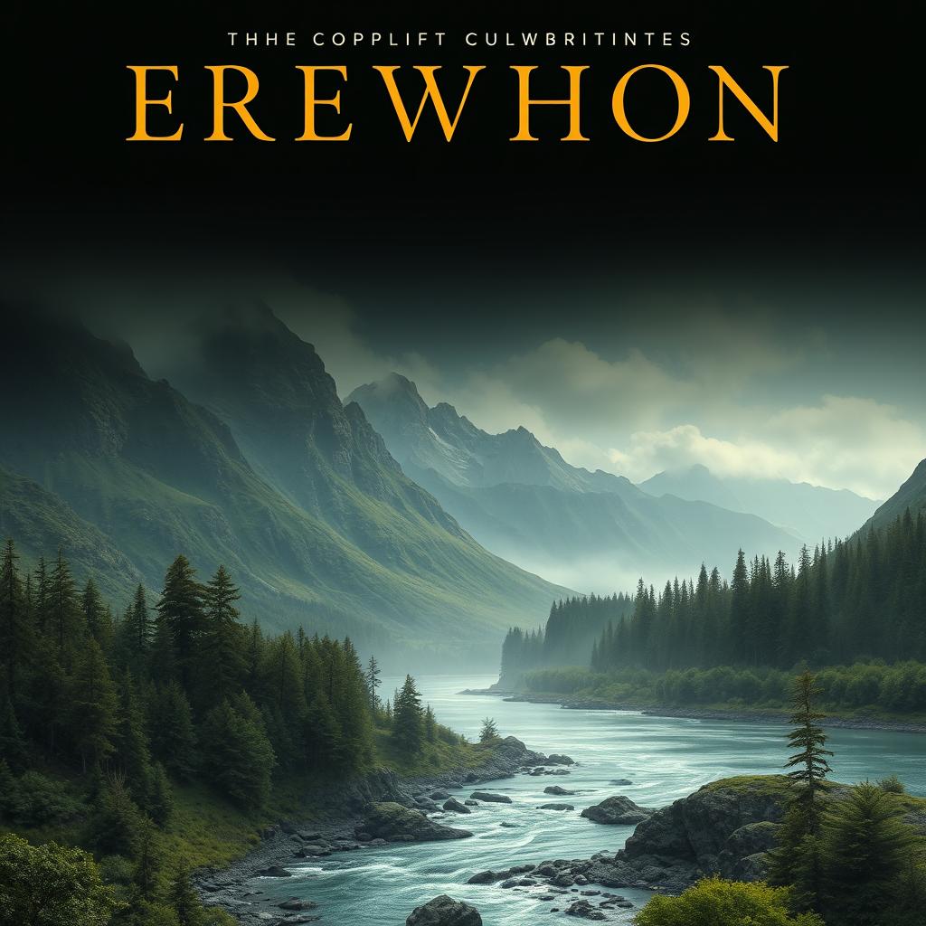 Design a book cover for the anti-Utopian novel "Erewhon," set in 1872 on the South Island of New Zealand