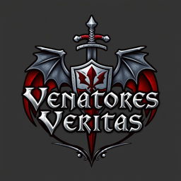 A logo for a Dungeons and Dragons group called 'Venatores Veritas'